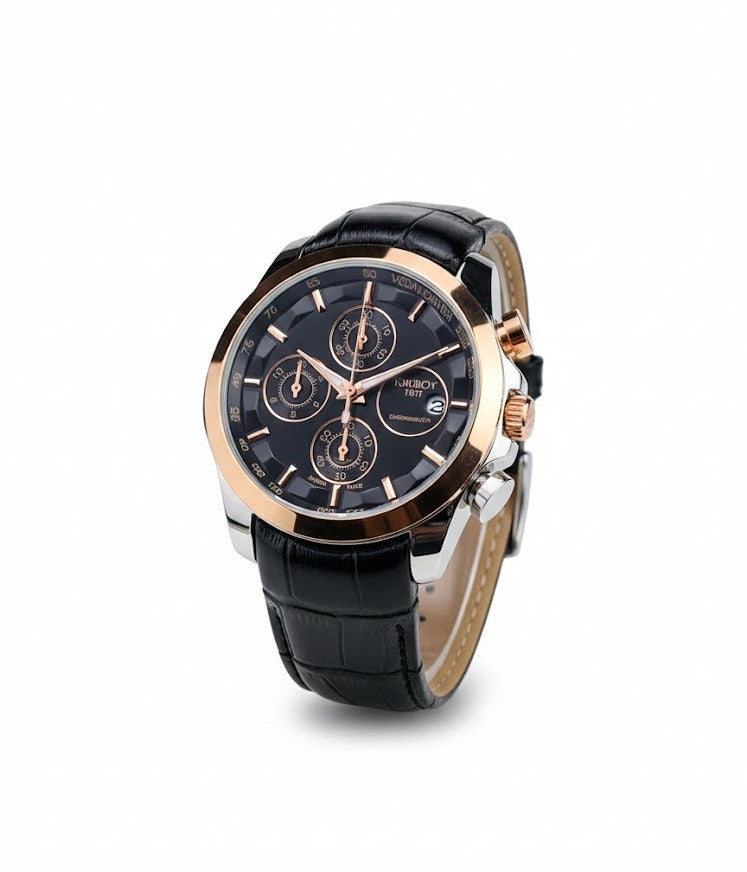 Branded Chronograph working Watch (Black Gold)