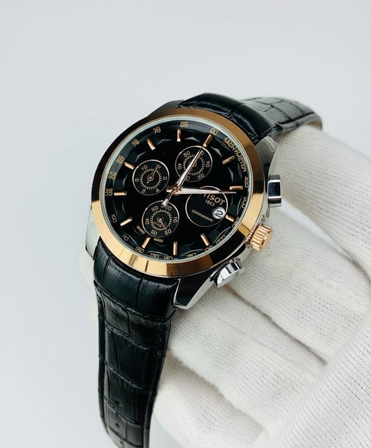 Branded Chronograph working Watch (Black Gold)
