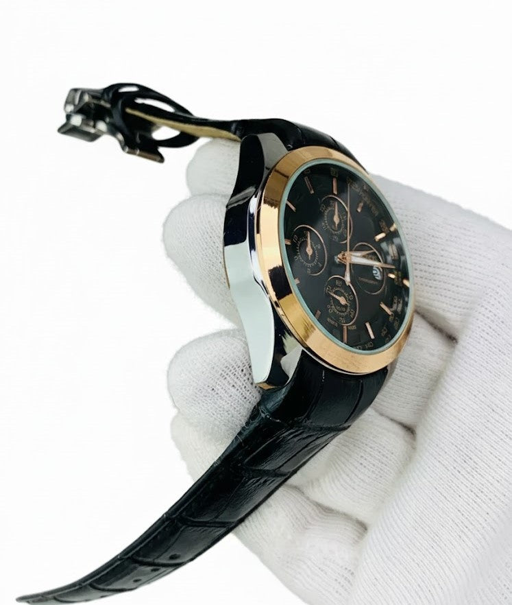 Branded Chronograph working Watch (Black Gold)