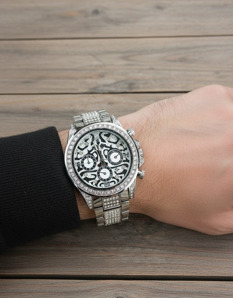 Tiger Stone Embossed Dial (Silver)