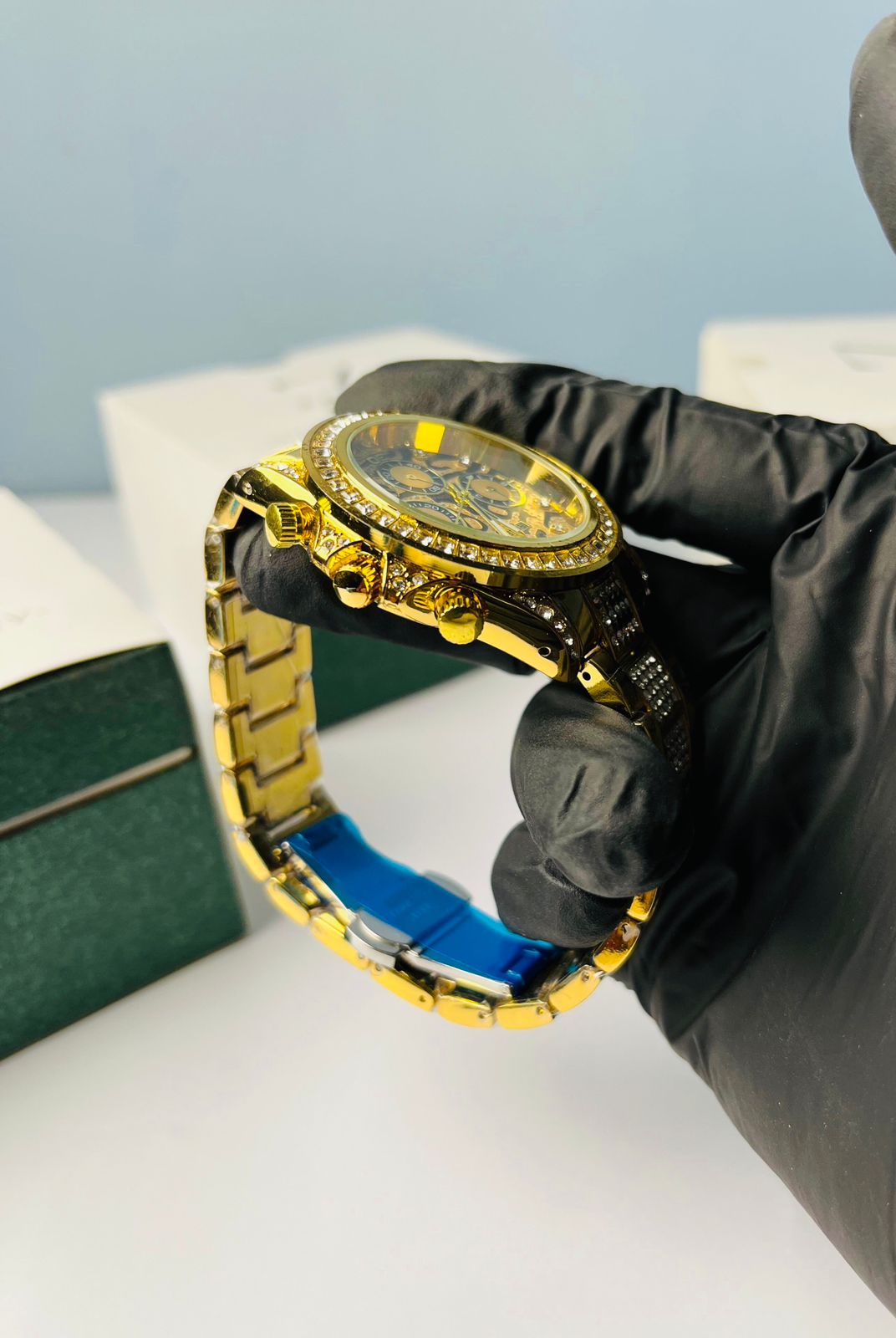 Tiger Stone Embossed Dial (Gold)